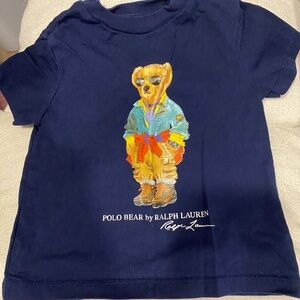 Ralph Lauren Kids Navy Blue Polo Bear T-Shirt